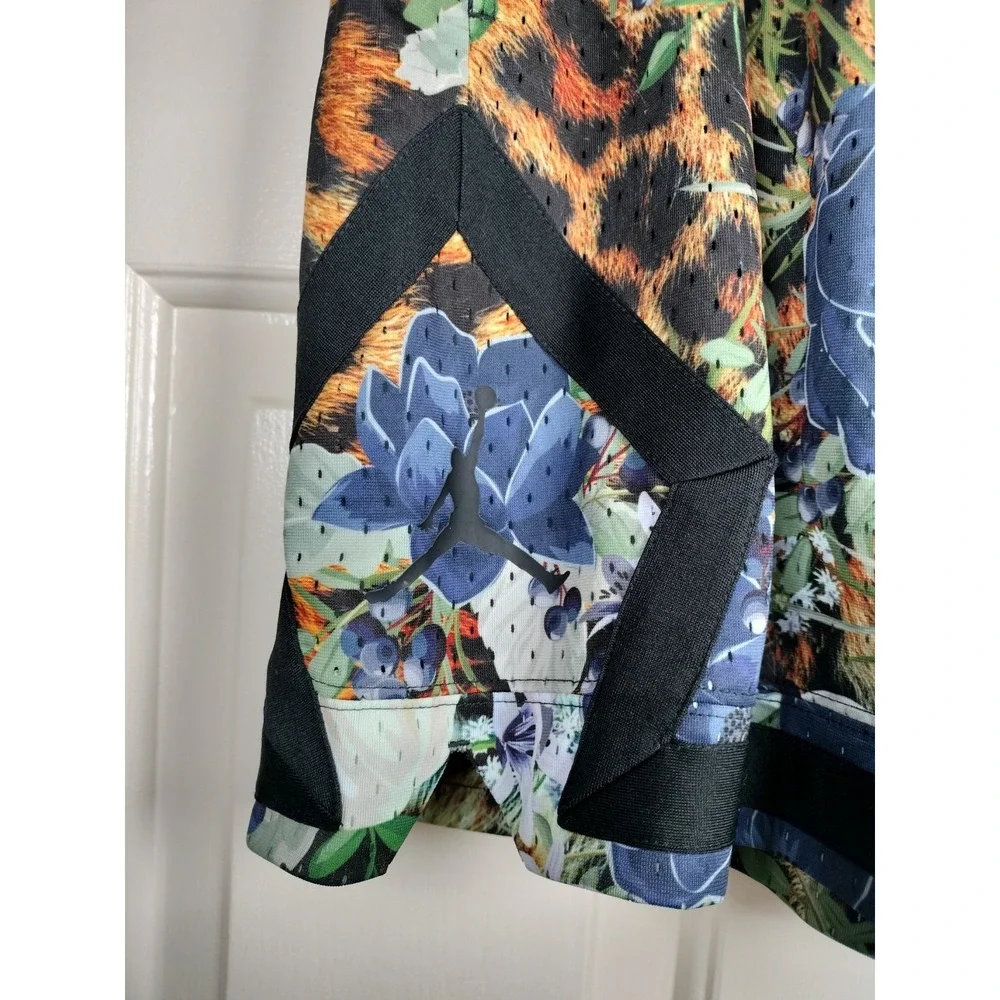 Jordan Men's Dri-FIT Diamond Shorts Floral Leopard Mesh Blue Size L FQ2945-457